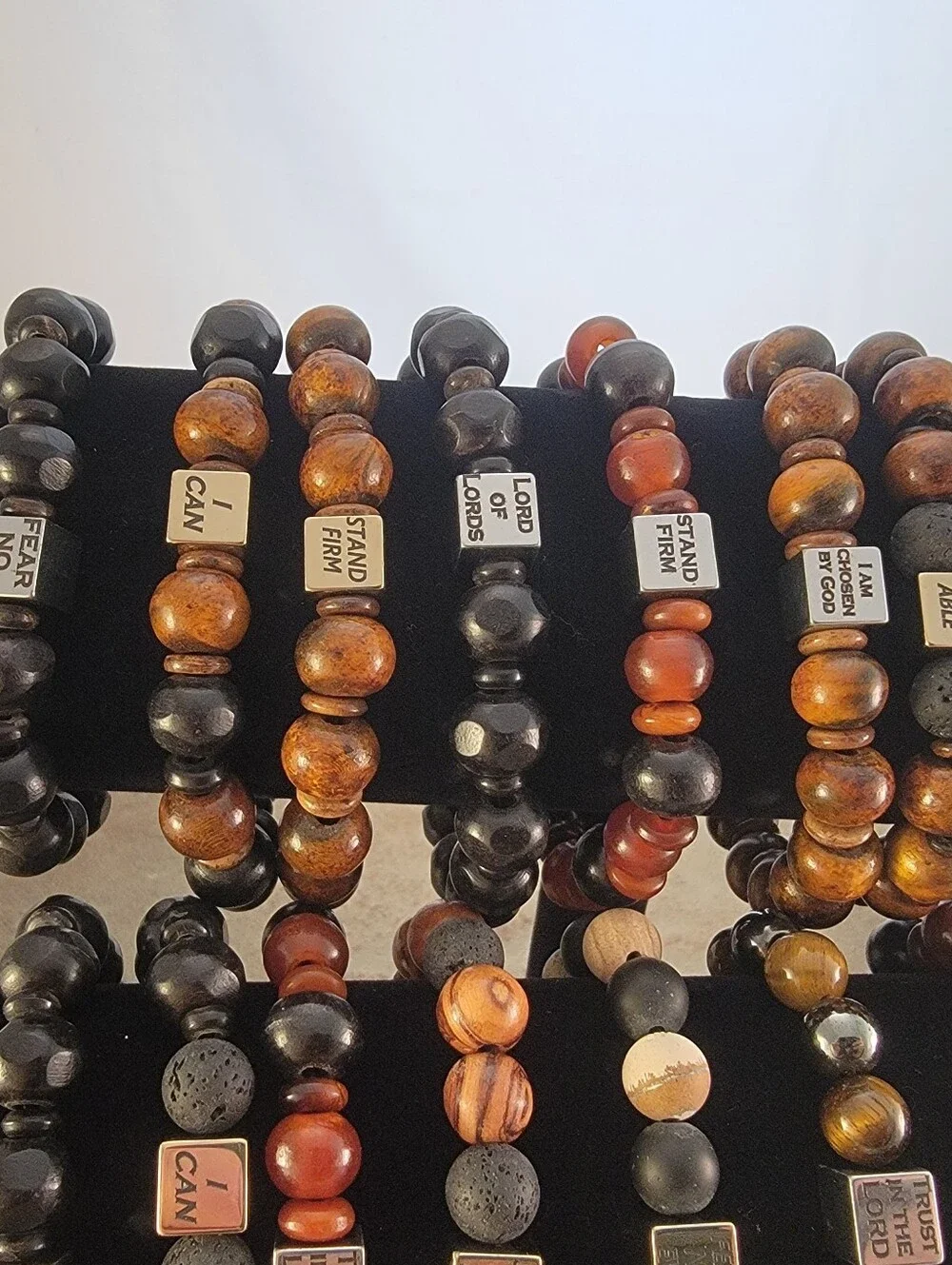 Men's Beaded Scripture Bracelet Lot NEW